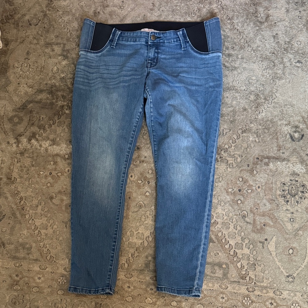 Isabel Blue Maternity Jeans with Black Waistband